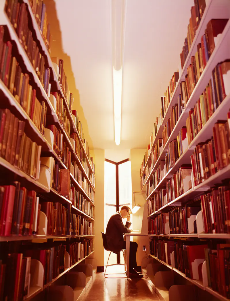 man in the library